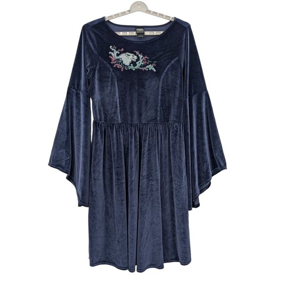 Game Of Thrones Velvet Peasant Dress Sansa Women Size 2X Bell Sleeve Whimsigoth - Picture 1 of 11